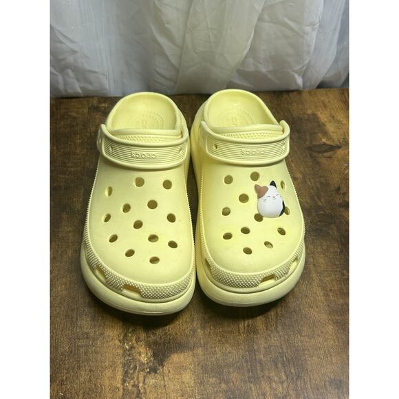 Crocs Classic Crush Platform Clog Acidic Yellow Mens 7 Women’s 9 Neon Comfort - Picture 2 of 11